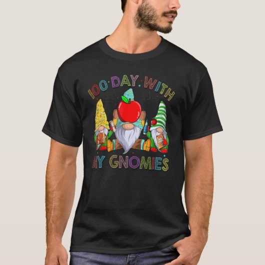 Happy 100th Day Of School Three Gnomes Virtual Tea Tシャツ (正面)