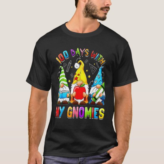 Happy 100th Day Of School Three Gnomes Virtual Tea Tシャツ (正面)