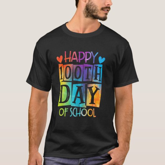 Happy 100th Day Of School Tie Die Back To School T Tシャツ (正面)
