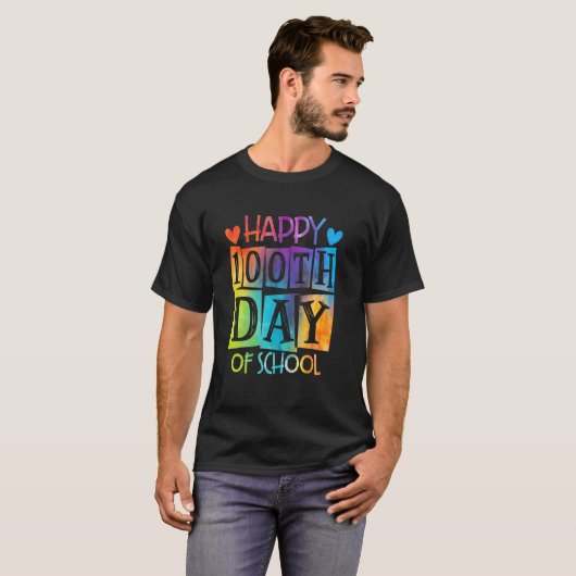 Happy 100th Day Of School Tie Die Back To School T Tシャツ (正面フル)