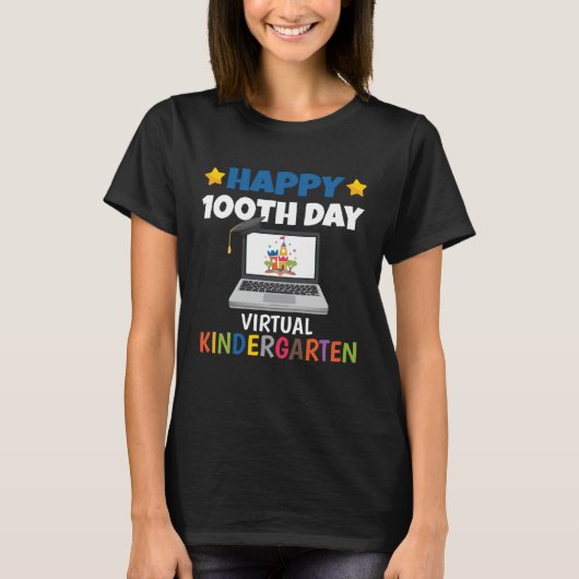 Happy 100th Day of School Virtual Kindergarten Tシャツ (正面)