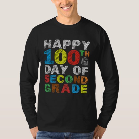 Happy 100th Day of Second Grade Gift 2nd Class Sch Tシャツ (正面)