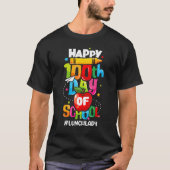 Happy 100th Days Of School Lunch Lady Cafeteria Wo Tシャツ (正面)