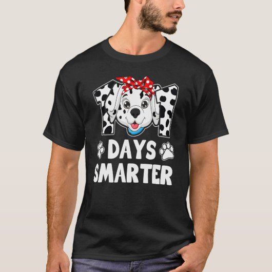 Happy 101 Days School Cute Dog 100 Days Smarter St Tシャツ (正面)