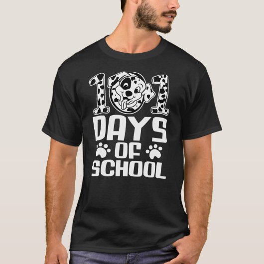 Happy 101 Days School Cute Dog 100 Days Smarter St Tシャツ (正面)