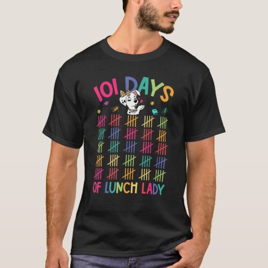 Happy 101 Days School Lunch Lady Dog 100th Days Sm Tシャツ (正面)