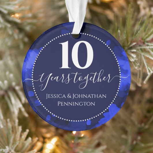Happy 10th 結婚 Anniversary One写真 オーナメント (ツリー)