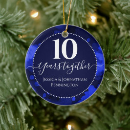 Happy 10th 結婚 Anniversary One写真 セラミックオーナメント