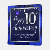 Happy 10th 結婚 Anniversary Photo セラミックオーナメント (左)
