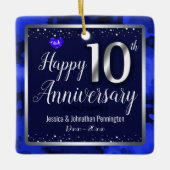 Happy 10th 結婚 Anniversary Photo セラミックオーナメント (正面)