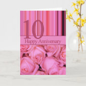 Happy 10th Anniversaryバラ葉書 カード (黄色い花)