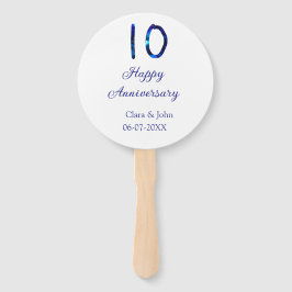 Happy 10th anniversaryブルーグリッターの名前の追加日付 ハンドファン