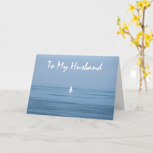 Happy 10th Anniversary夫 – Sailboat カード (黄色い花)