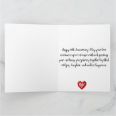 Happy 10th Anniversary エレガント Boho Balloon Blue カード (内部)