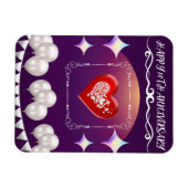 Happy 10th Anniversary エレガント Boho Balloon Blue マグネット (横)