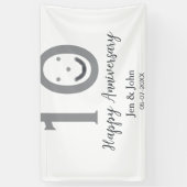 Happy 10th anniversary name date gray bold emoji 横断幕 (縦)
