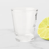 Happy 10th anniversary name date gray metal star b ショットグラス (左)