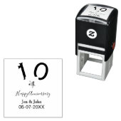 Happy 10th anniversary name date gray metal star b セルフインキングスタンプ (インサイチュ)