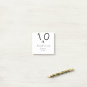 Happy 10th anniversary name date gray metal star b ポストイット (デスク上)