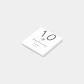 Happy 10th anniversary name date gray metal star b ポストイット (アングル)