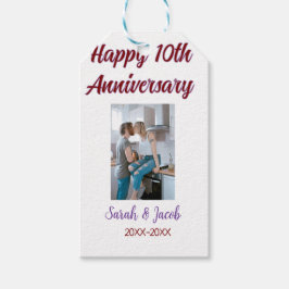 Happy 10th anniversary photoのカップル結婚名d ギフトタグ