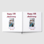 Happy 10th anniversary photoのカップル結婚名d ゲストブック (全面)