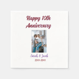 Happy 10th anniversary photoのカップル結婚名d スタンダードカクテルナプキン