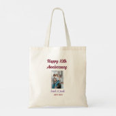 Happy 10th anniversary photoのカップル結婚名d トートバッグ (裏面)