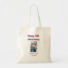 Happy 10th anniversary photoのカップル結婚名d トートバッグ