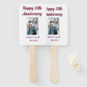 Happy 10th anniversary photoのカップル結婚名d ハンドファン (正面&裏面)