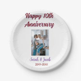 Happy 10th anniversary photoのカップル結婚名d ペーパープレート