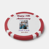 Happy 10th anniversary photoのカップル結婚名d ポーカーチップ (シングル)