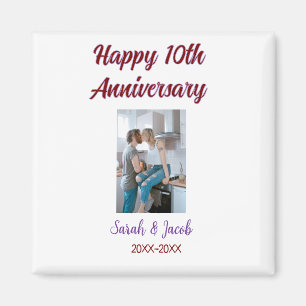 Happy 10th anniversary photoのカップル結婚名d マグネット