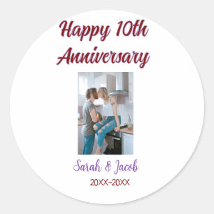 Happy 10th anniversary photoのカップル結婚名d ラウンドシール