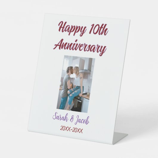 Happy 10th anniversary photoのカップル結婚名d 台座サイン (正面)