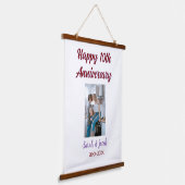 Happy 10th anniversary photoのカップル結婚名d 吊り下げ型タペストリー (傾斜あり)