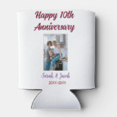 Happy 10th anniversary photoのカップル結婚名d 缶クーラー (裏面)