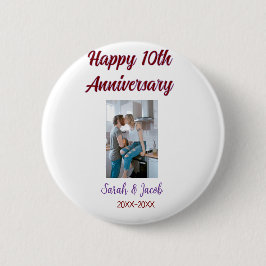 Happy 10th anniversary photoのカップル結婚名d 缶バッジ