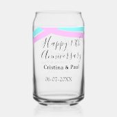 Happy 10th anniversary simple minimal wedding name ガラス缶 (正面)