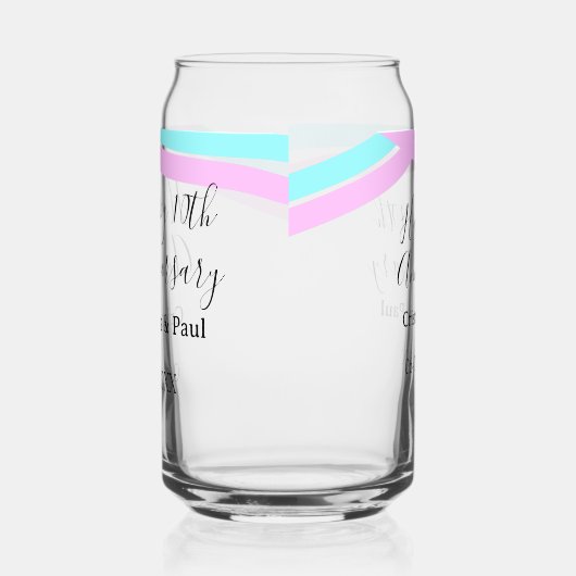 Happy 10th anniversary simple minimal wedding name ガラス缶 (左)