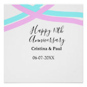 Happy 10th anniversary simple minimal wedding name ポスター (正面)