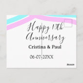 Happy 10th anniversary simple minimal wedding name ポストカード (裏面)