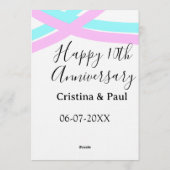 Happy 10th anniversary simple minimal wedding name 招待状 (裏面)