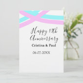 Happy 10th anniversary simple minimal wedding name 招待状 (スタンド正面)