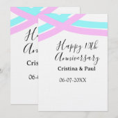 Happy 10th anniversary simple minimal wedding name 招待状 (正面/裏面)