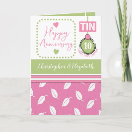Happy 10th Anniversary Tin名前をピンクに追加 カード