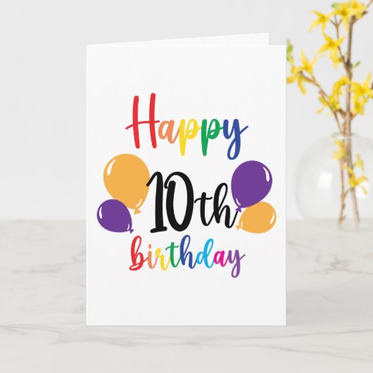 Happy 10th Birthday カード (黄色い花)