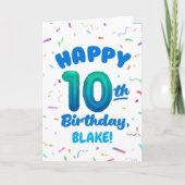 Happy 10th Birthday Card with Custom Name カード (正面)
