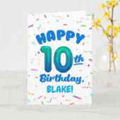 Happy 10th Birthday Card with Custom Name カード (黄色い花)