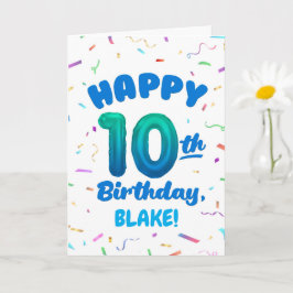Happy 10th Birthday Card with Custom Name カード